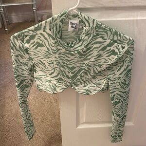 Princess Polly green cropped top